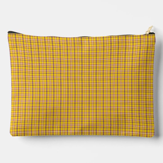 Yellow Purple Plaid Classic Pattern Modern アクセサリーポーチ (裏面)