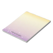 Yellow Purple White Bokeh Confetti Dots ノートパッド (回転)