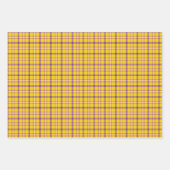 Yellow Purple White Plaid Classic ラッピングペーパーシート (正面2)