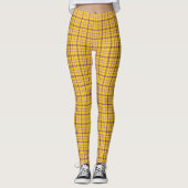 Yellow Purple White Plaid Classic レギンス (正面)