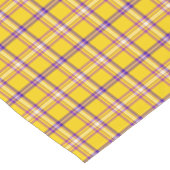 Yellow Purple White Plaid Classic Table Runner ショートテーブルランナー (コーナー)