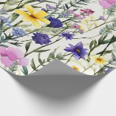Yellow Purple Wildflower Floral Garden Pattern ラッピングペーパー (角)