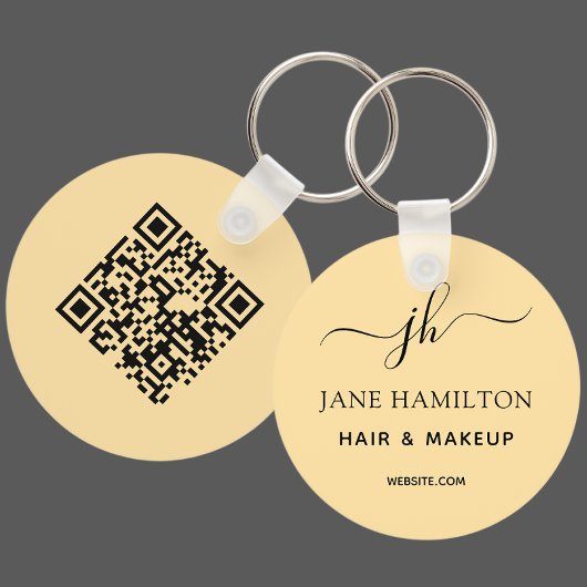Yellow QR Code Promotional Business キーホルダー