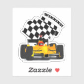 Yellow Race Car - Checkered Flag Sports シール (シート)