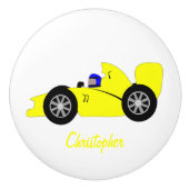 Yellow Racing Car Design セラミックノブ (正面)