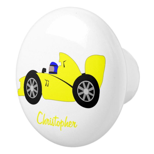 Yellow Racing Car Design セラミックノブ (右)