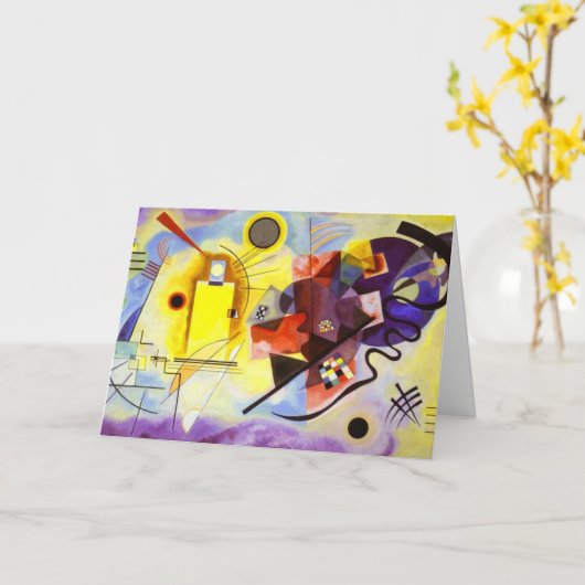 Yellow Red Blue Kandinsky Abstract Painting カード (黄色い花)