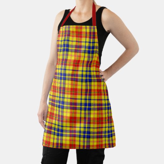 Yellow Red Blue Plaid Tartan Design  エプロン (インサイチュ)