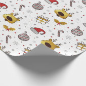 Yellow Red Christmas Seamless Pattern ラッピングペーパー (角)