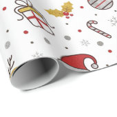 Yellow Red Christmas Seamless Pattern ラッピングペーパー (ロールコーナー)