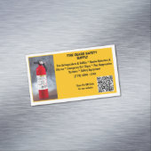 Yellow Red Fire Extinguisher Fire Safety   マグネット名刺 (インサイチュ)