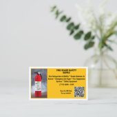 Yellow Red Fire Extinguisher Fire Safety   名刺 (スタンド正面)