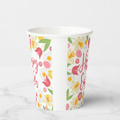 Yellow Red Floral Easter Brunch 紙コップ (左)