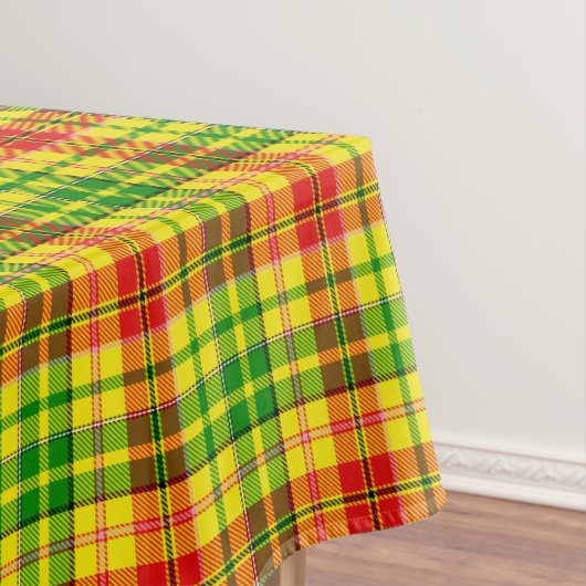 Yellow Red Green Plaid Tartan Design  テーブルクロス (インサイチュ)