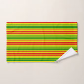 Yellow Red Green Stripes Pattern   バスタオルセット (ハンドタオル)