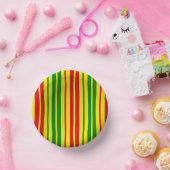 Yellow Red Green Stripes Pattern   ペーパーボウル (パーティー)