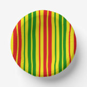 Yellow Red Green Stripes Pattern   ペーパーボウル (正面)