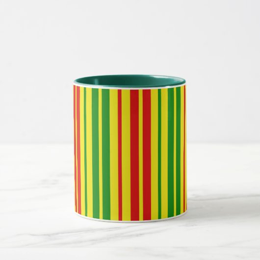 Yellow Red Green Stripes Pattern   マグカップ (中央)