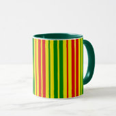 Yellow Red Green Stripes Pattern   マグカップ (正面右)