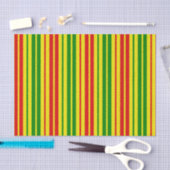 Yellow Red Green Stripes Pattern   薄葉紙 (クラフト)