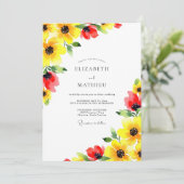 Yellow Red Sunkissed Summer Wedding 招待状 (スタンド正面)