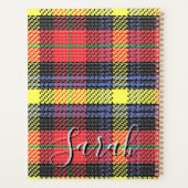 Yellow & Red Tartan Checkered Monogram Name プランナー手帳 (裏面)