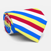 Yellow, Red, White and  Blue Stripes ネクタイ (ロール)