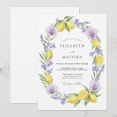 Yellow Refreshing Mediterranean Wedding 招待状 (正面/裏面)