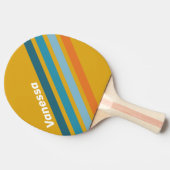 Yellow Retro Angled Striping with Name 卓球ラケット (横)