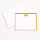 Yellow Retro Car Nursery Note Card 案内状