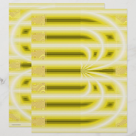 Yellow Retro Cathedral Scrapbook Paper 2-Sided Pag (正面/裏面)