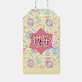 Yellow Retro Gaming Virtual Pet Birthday ギフトタグ