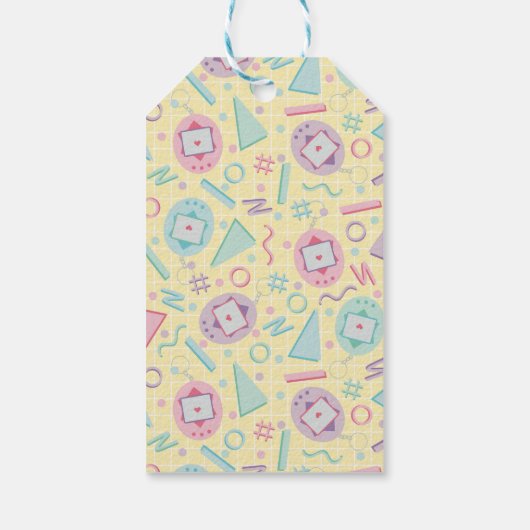 Yellow Retro Gaming Virtual Pet Birthday ギフトタグ (裏面)