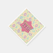 Yellow Retro Gaming Virtual Pet Birthday スタンダードカクテルナプキン (角)