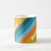 Yellow Retro Stripes with Name コーヒーマグカップ (中央)