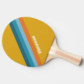 Yellow Retro Striping with Name 卓球ラケット (横)