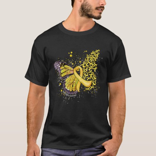 Yellow Ribbon Spina Bifida Awareness Dripping Butt Tシャツ (正面)