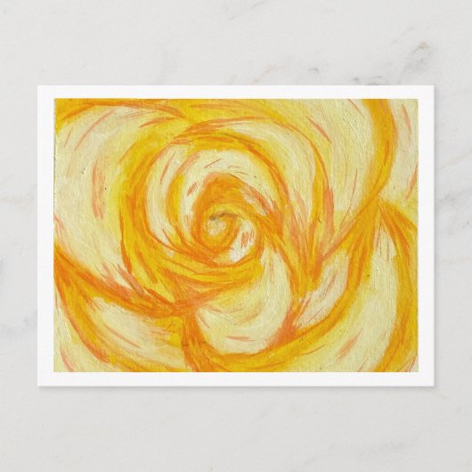 Yellow Rose abstract original artwork Postcard シーズンポストカード (正面)