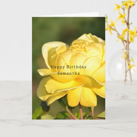 Yellow Rose Birthday (photography by me) カード (黄色い花)