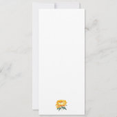 Yellow rose classy elegant wedding invitation 招待状 (裏面)