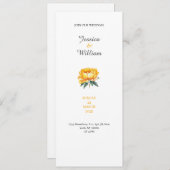 Yellow rose classy elegant wedding invitation 招待状 (正面/裏面)