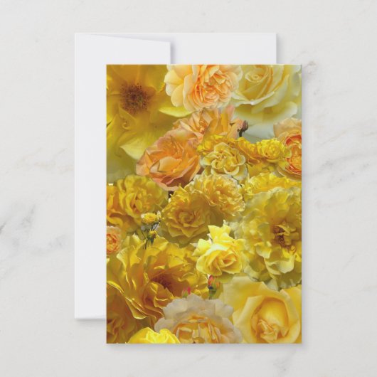 Yellow Rose Collage Flat Note Card ノートカード (正面)