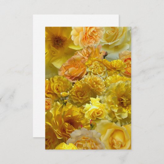 Yellow Rose Collage Flat Note Card ノートカード (正面/裏面)