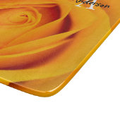 Yellow rose flower Glass chopping board カッティングボード (角)