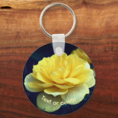 Yellow Rose Flower Personalized キーホルダー (正面)