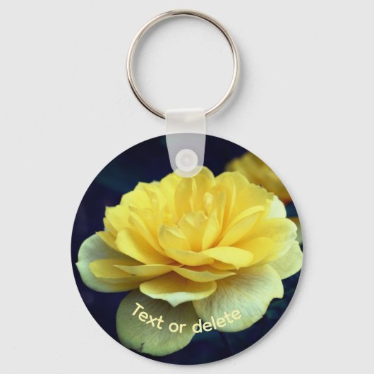 Yellow Rose Flower Personalized キーホルダー (裏面)