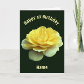 Yellow Rose Flower Personalized Birthday カード (正面)