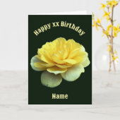 Yellow Rose Flower Personalized Birthday  カード (黄色い花)