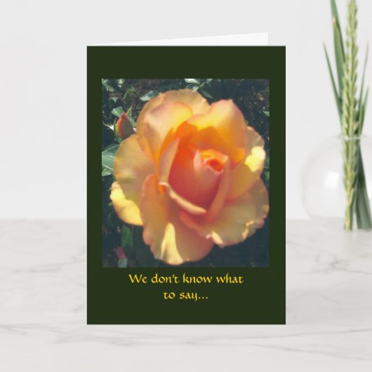 Yellow Rose heartfelt sympathy card カード (正面)