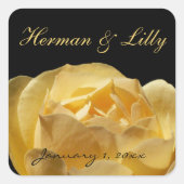 Yellow Rose Personalized Wedding スクエアシール (正面)